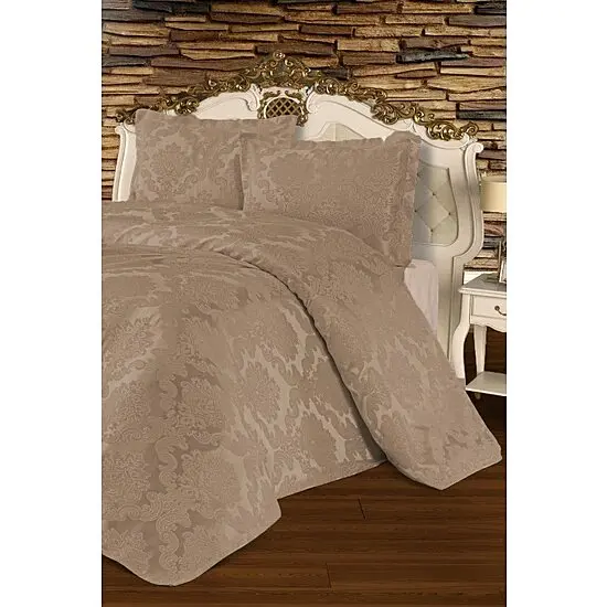 

YOUR WONDERFUL COVER Bedspread Double Jacquard - Hercai Cappuccino, Green, Cream