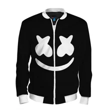 Мужской бомбер 3D Marshmello black для мужчин спорта и отдыха путешествий