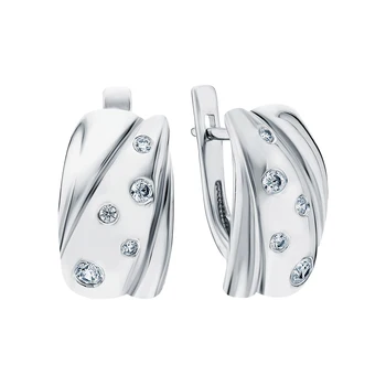 

Silver earrings with cubic zirconia sunlight sample 925