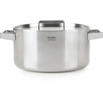 

HEALTHY & TASTY HT1004 Saucepan with lid stainless steel-Diameter 40 cm-Suitable for oven up to 240 ° C