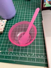 1 Juego de gran oferta de maquillaje, belleza, hecho en casa, tazón de película de plástico DIY con máscara, cuchara, juego, cuenco para máscara facial