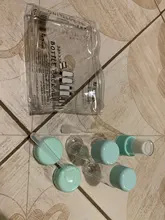 Mini botes de plástico para cosméticos, mini botellas de plástico para uso de crema cosmética para rostro, juego de 7 unidades, envases vacíos de plástico transparentes, kit de viaje