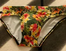 Bañador de cintura baja para hombre, ropa de baño Sexy con almohadilla de realce, estampado, secado rápido, para playa, Surf, Gay