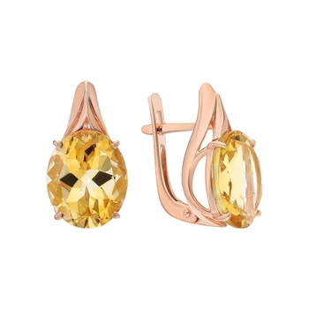 

Gold earrings with citrine sunlight