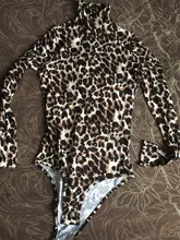 Body de leopardo para mujer, Tops de cuello alto de manga larga, Bodycon, monos ajustados, ropa Sexy para discoteca, otoño 2020