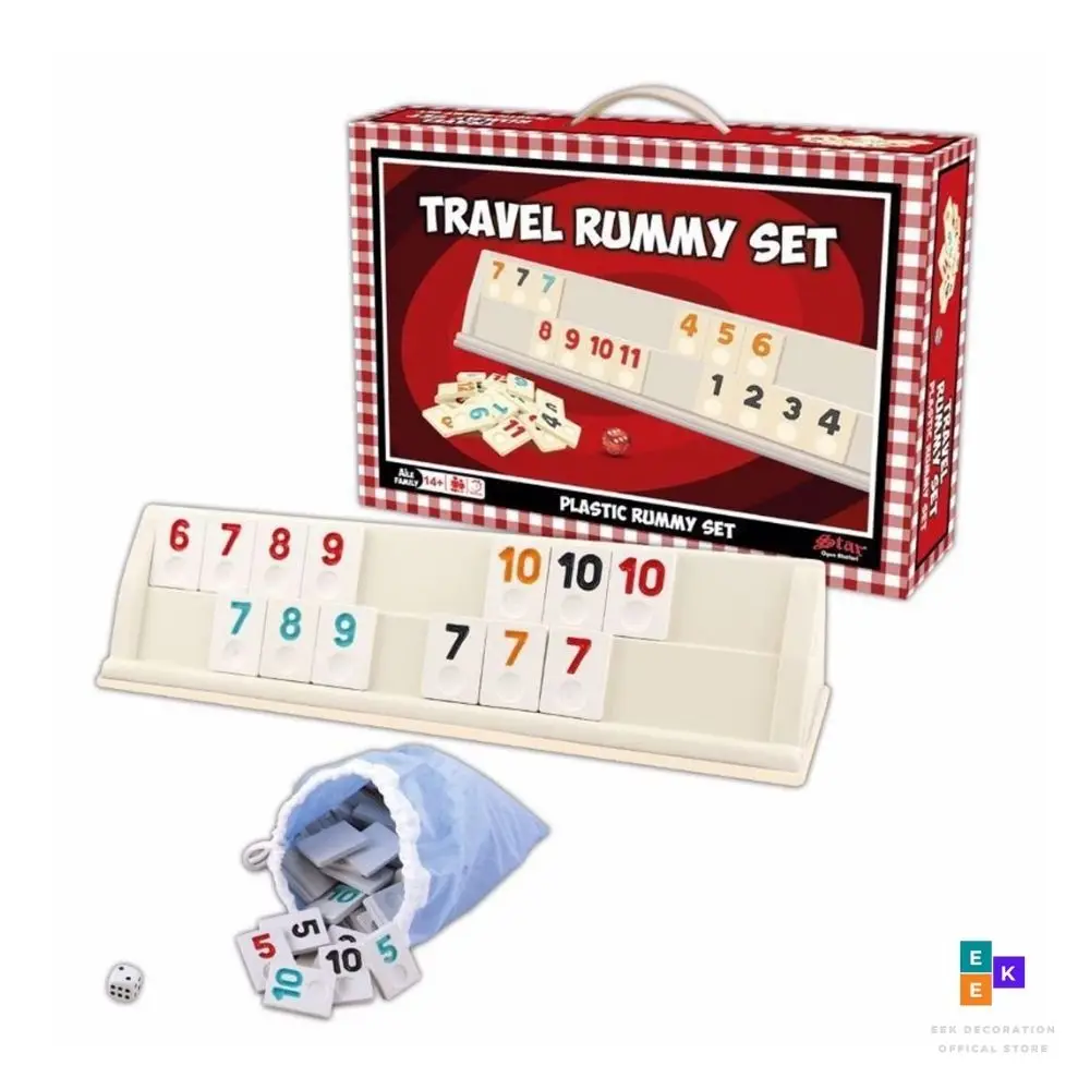 Travel Picnic Rummy Tile Game Set Plastica Di Alta Qualità Rumicube Turchia Okey Israel Mahjong Rumikub Rumi Cube Party Gift Dadi Hot