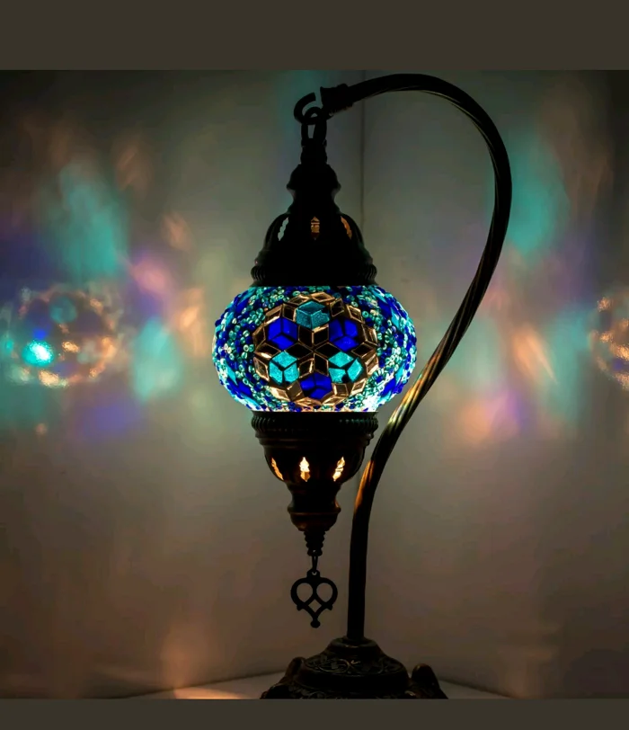 blue mosaic table lamp