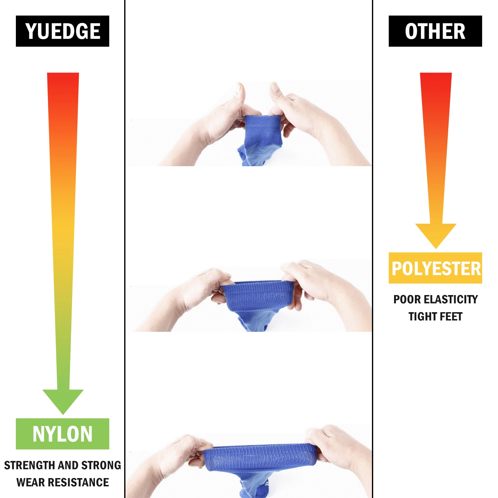YUEDGE Brand Men Socks Cushion Cotton Crew Athletic Sport Hiking Socks Winter Warm Thermal 5 Pairs