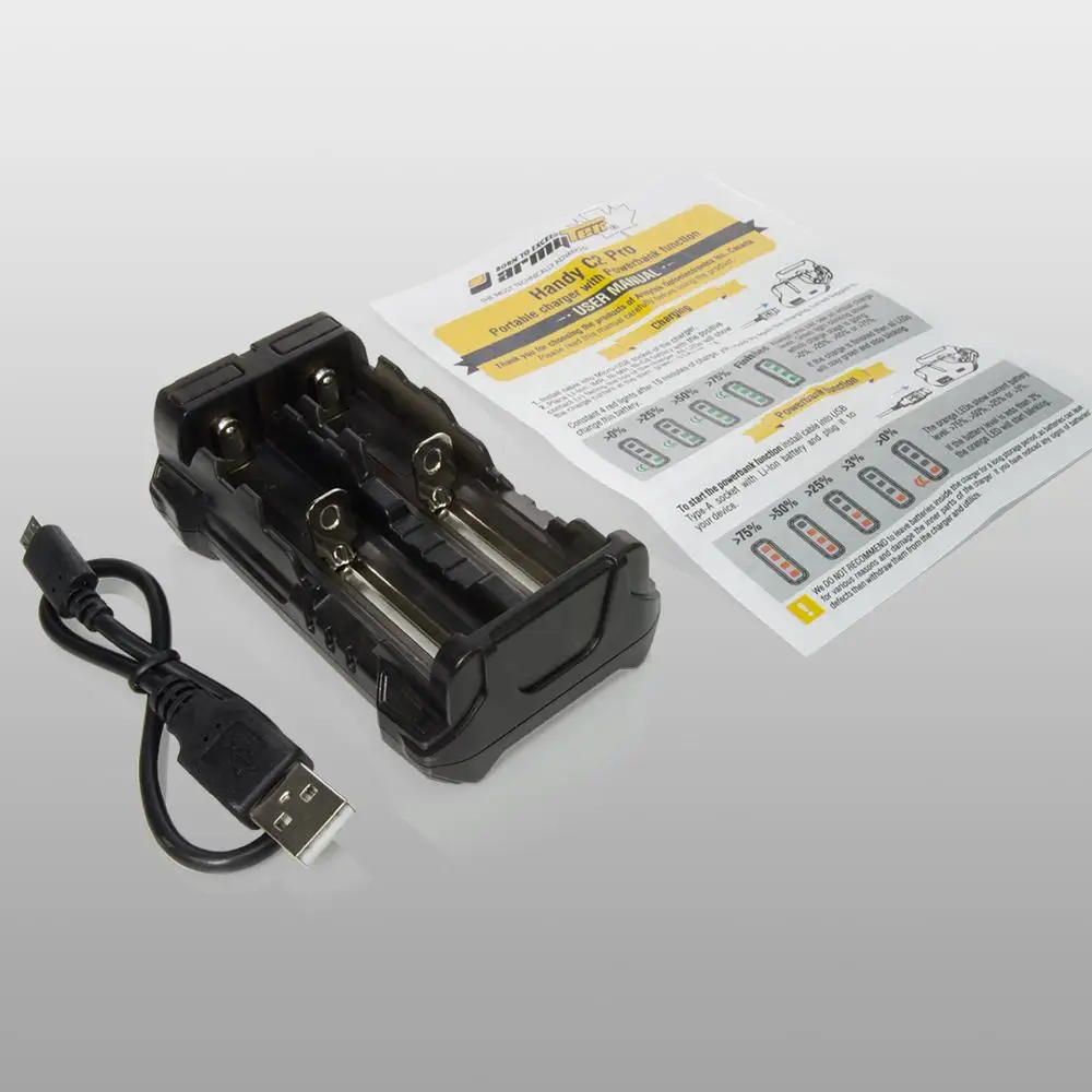 Переносное зарядное устройство Armytek Handy C2 Pro с функцией Powerbank для Li Ion IMR Ni MH Cd