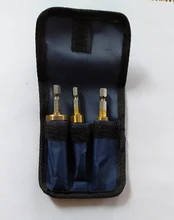 3pc Hss conjunto de broca de paso cono cortador agujero cónico métrico 4 - 12 / 20 / 32mm 1 / 4 titanium de metal recubierto de hex brocas de sierra