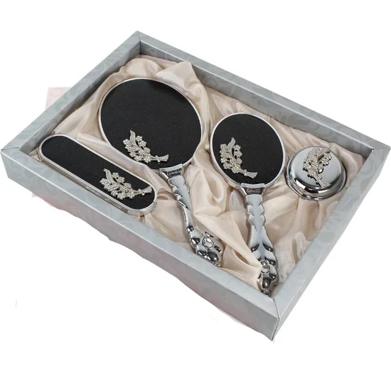 

YOUR COMB SET WITH QUALITY COLOR TO ADD ELEGANCE TO YOUR STYLE Luxury Bridal Mirror Brush Toiletry Set (Black FREE SHİPPİNG