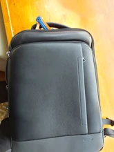BOPAI-mochila informal de cuero genuino para hombre, bolsa para ordenador portátil, impermeable, color negro