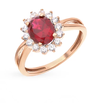 

Silver ring with cubic zirconia and Garnet sunlight sample 925 test