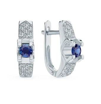 

Gold earrings with sapphires and diamonds sunlight sample 585