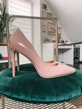 Onlymaker-zapatos de charol rojos con punta estrecha para mujer, calzado Original de alta calidad, 10, 12CM, talla grande US5 ~ US15