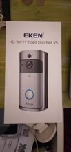 EKEN-Timbre de puerta de seguridad inalámbrico para puerta, monitor de seguridad inalámbrico modelo V5 para puerta con timbre y vídeo con conexión Wifi, grabadora de vídeo con visión nocturna, perfecta para el hogar