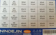 Ninejin-Juego de tornillos de cabeza hexagonal, 880 uds, M2, M3, M4, M5, acero inoxidable, hexagonal, cabezal redondo plano, surtido de Kit de tornillos