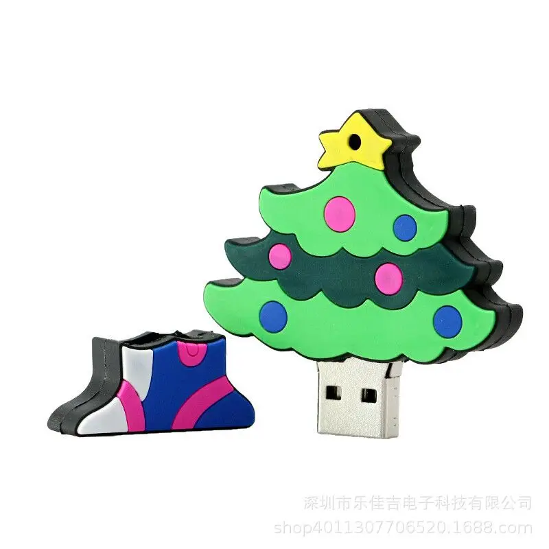 Usb-кабель с Санта-Клаусом, флеш-накопитель, праздничный подарок, USB флеш-накопитель, 128 ГБ, персональный креативный мультфильм, USB флеш-накопитель, 4 ГБ, 8 ГБ, 16 ГБ, 32 ГБ, 2