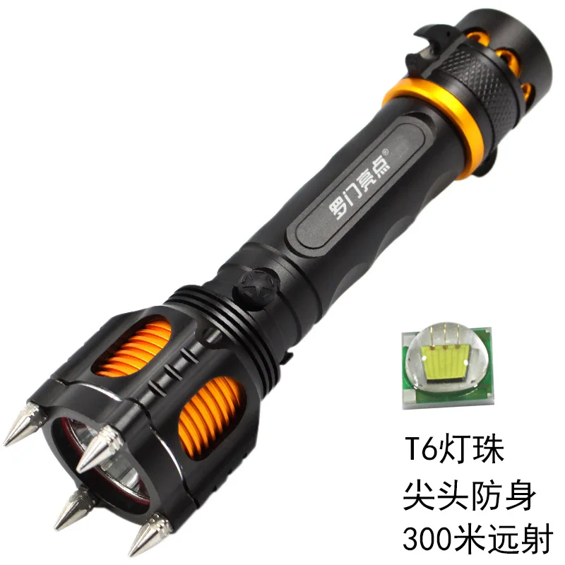 Lomon светодиодный фонарик высокой мощности Cree XML T6 фонарь для самообороны шипы