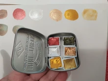 Juego de pigmento de acuarela hecho a mano, Perla metálica, pintura profesional dorada para Acuarelas, Pintura Artística, dibujo, color agua