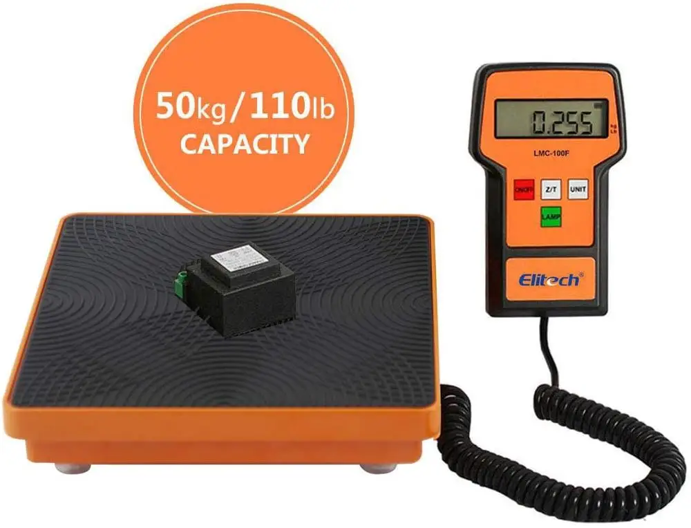 Digital Electronic Refrigerant Scale for HVAC Wired Remote Portable Case 50kg 