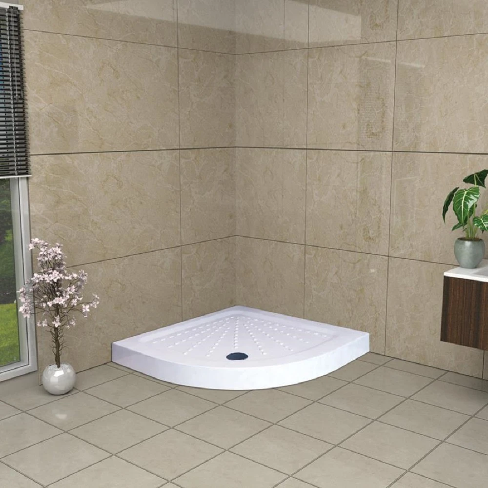 Shower Cabin Floor Base Shower Tray Semi Round Antislip Reinforced