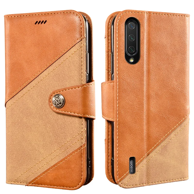 Чехол-бумажник для Xiaomi Mi 9 Lite кожаная задняя крышка магнитный ударопрочный