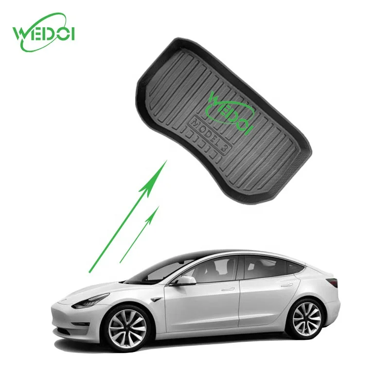 

-2019 2020 Frunk Mats For Tesla Model 3 All Weather Waterproof Front Carpets 3D Front Liners Car Accessories 2021