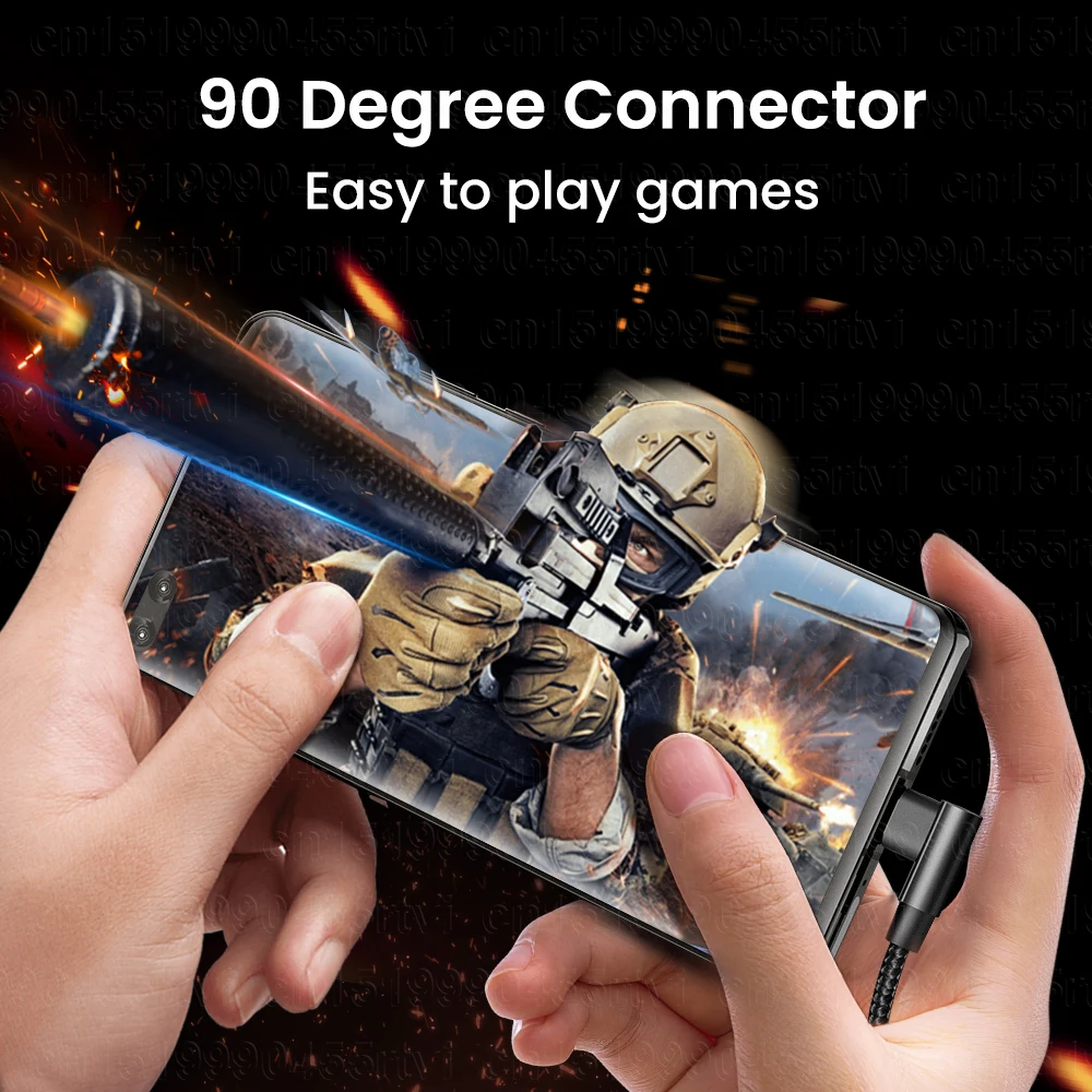 3A double elbow Type-c to USB C 60W fast charging data cable For Huawei Samsung Xiaomi mobile phone charging cable 1m/2m/3m