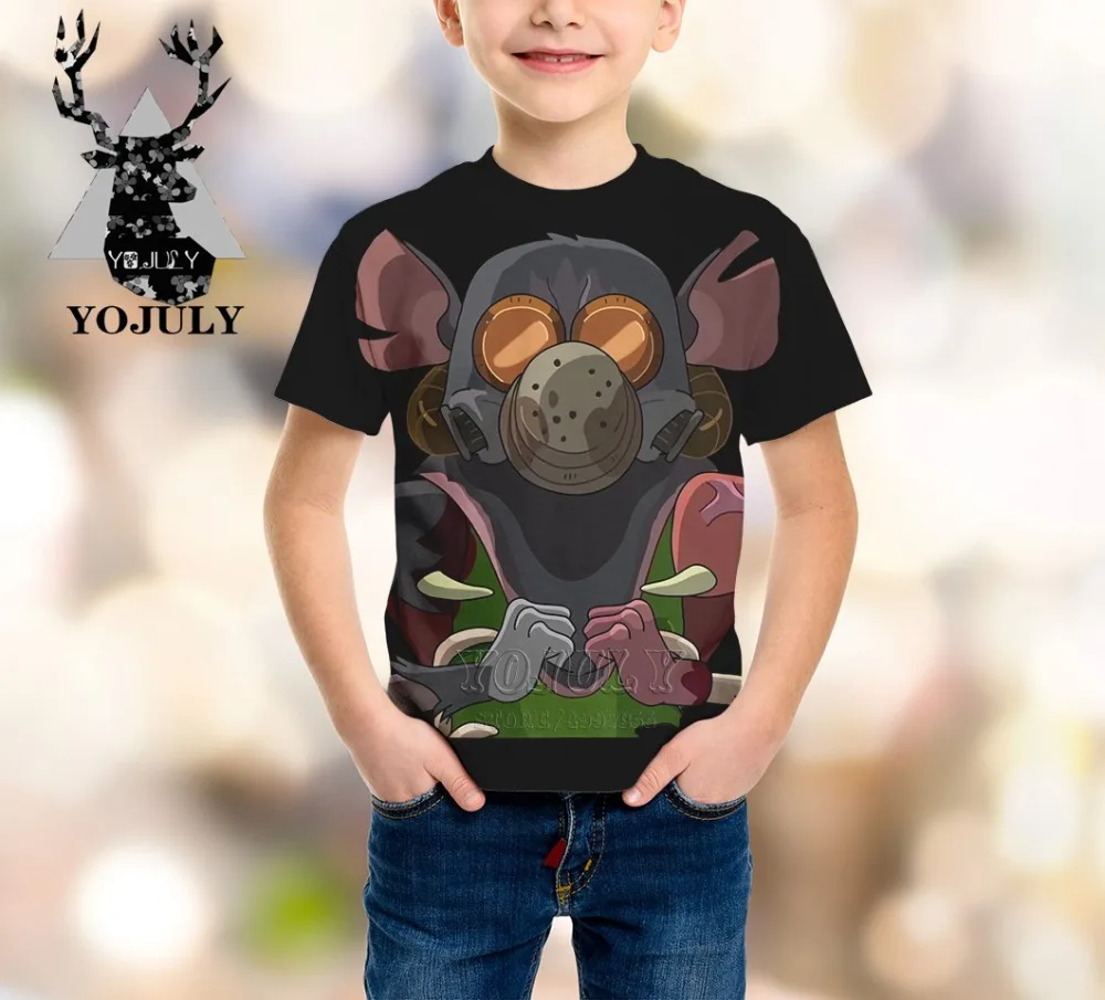 YOJULY pickle rick/футболка с 3D принтом Одежда для больших детей летние модные футболки для мальчиков и девочек-подростков детская одежда с круглым вырезом A382