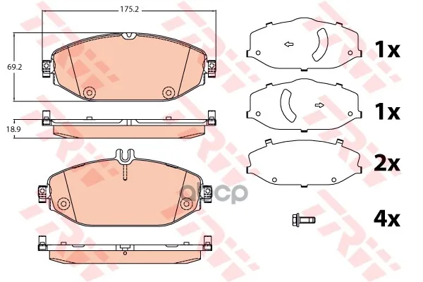 Колодки Тормозные Mercedes W205 14- Передние L=175мм Trw/Lucas Gdb2097 TRW/Lucas арт. GDB2097