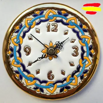 

11 cm/4,3 inch diameter ceramic watch-enamelled made to 24 k-Wall or stand-
