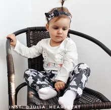 Conjunto de ropa para niñas pequeñas, Tops de manga larga con letras para recién nacidos, pantalones informales con estampado, diadema, trajes para niños pequeños