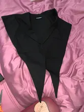 Split-Joint-Vest Spring Irregular Black EAM Women Fashion Sleeveless Loose Khaki Summer