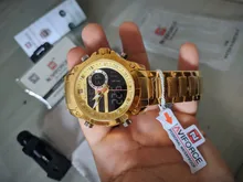 NAVIFORCE-reloj de pulsera militar para hombre de acero, cronógrafo de acero, cronógrafo para hombre, resistente al agua, pantalla dual