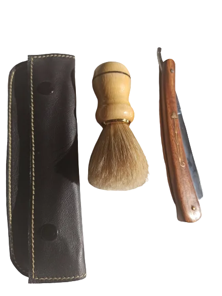 Cut Throat Razor for Men Handmade Pure Rose Wood Shaving Razo Traditional Straight Razors Leather Storage Case | Красота и здоровье