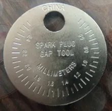 Herramienta de medición de bujía, 1 unidad, calibre de bujía, tipo moneda, rango de 0,6-2,4mm, calibre de bujía