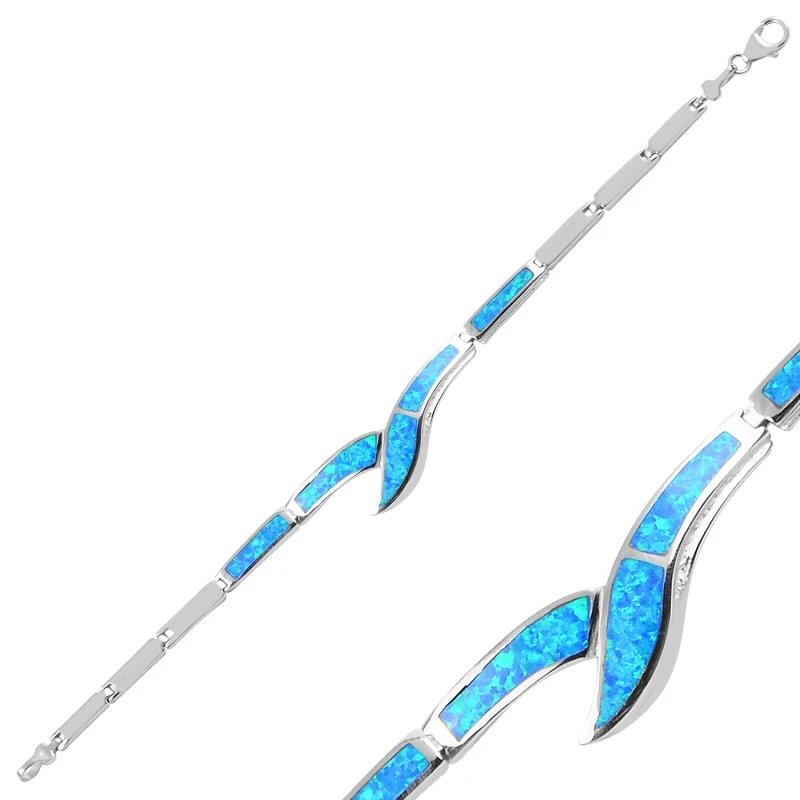

Silver 925 Sterling Opal Gemstone Bracelet