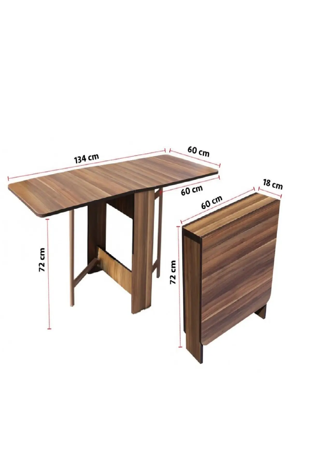 

Prado Portable Butterfly Folding Wooden Table Walnut