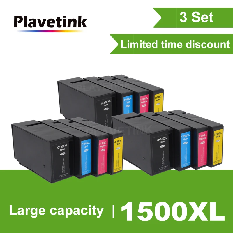 3SET Plavetink Comaptible чернильные картриджи PGI 1500 XL для Canon MAXIFY MB 2050 2150 2300 2350 2355 Картридж для струйного принтера PGI1500XL - Цвет: 3SET