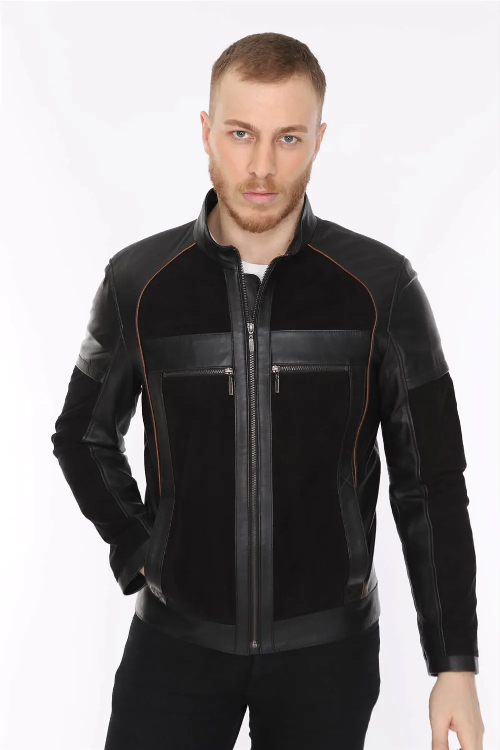 genuine leather men's jacket sport model original lambskin black colour softy 2022 trend appearance made in turkey e-150191 sheepskin jacket