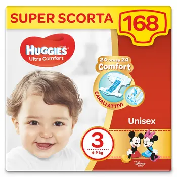 

Huggies diapers Ultra Comfort, size 3 (4-9Kg), 168 pack diapers nappy changing