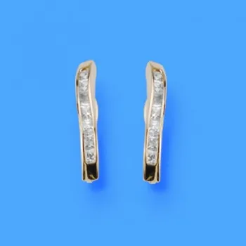 

GOLD EARRINGS BAND STONES
