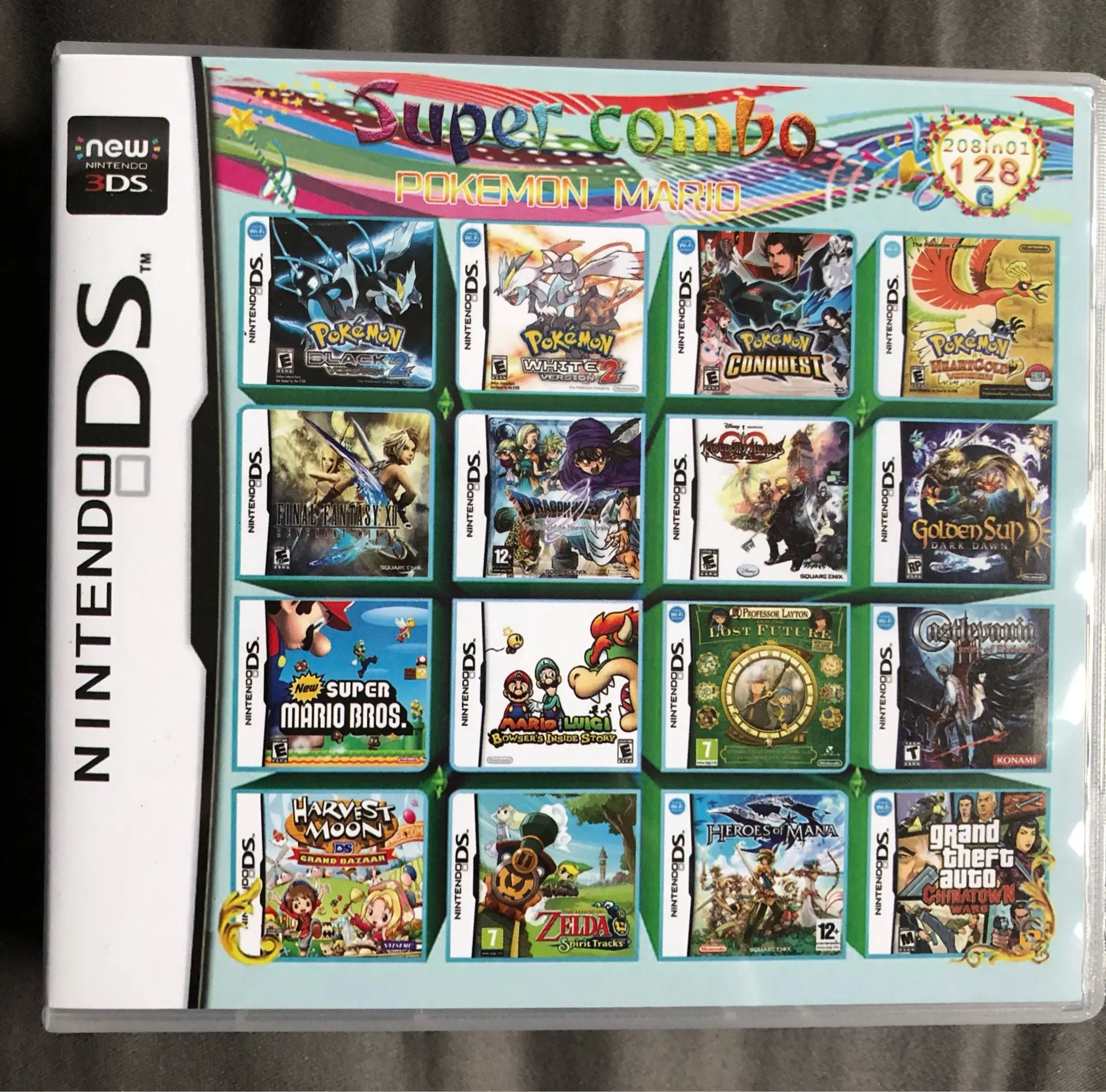  208 in 1 MULTI CART Super Combo Video Games Cartridge Card for  Nintendo DS NDS 3DS XL 3DSXL 2DS NDSL NDSI : Video Games