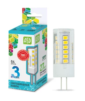 

LED lamp LED-JC-standard 3 W 12 V G4 4000 270Лм ASD