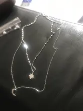 Collar de luna y estrella de doble capa para mujer, de plata de ley 2021, cadena para clavícula, joyería fina, accesorios para fiesta y boda, novedad de 925