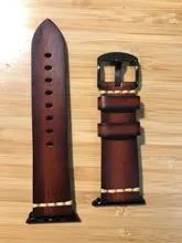 Correa de cuero de vaca hecha a mano para Apple Watch, repuesto para pulsera de 44mm, 40mm, 42mm y 38mm, Series SE 6, 5, 4, 3, 2, iWatch Watch
