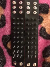 Único de tres fila puntiagudo hacen picos remache de cuero ancho Punk Rock gótico Unisex pulsera de hombre de la joyería