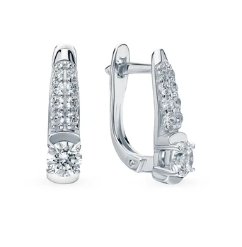

Silver earrings with cubic zirconia sunlight sample 925