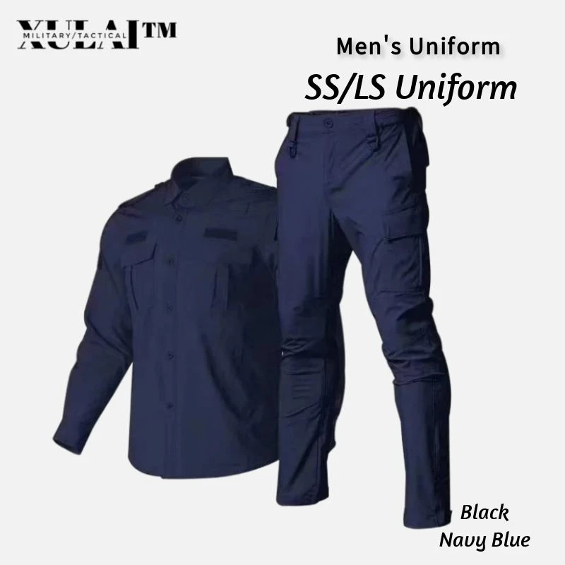 Quick-drying Strech Flexible Fabric Training Uniform Security Uniform Black Navy Blue Police Suit For Men Workwear Men Winter